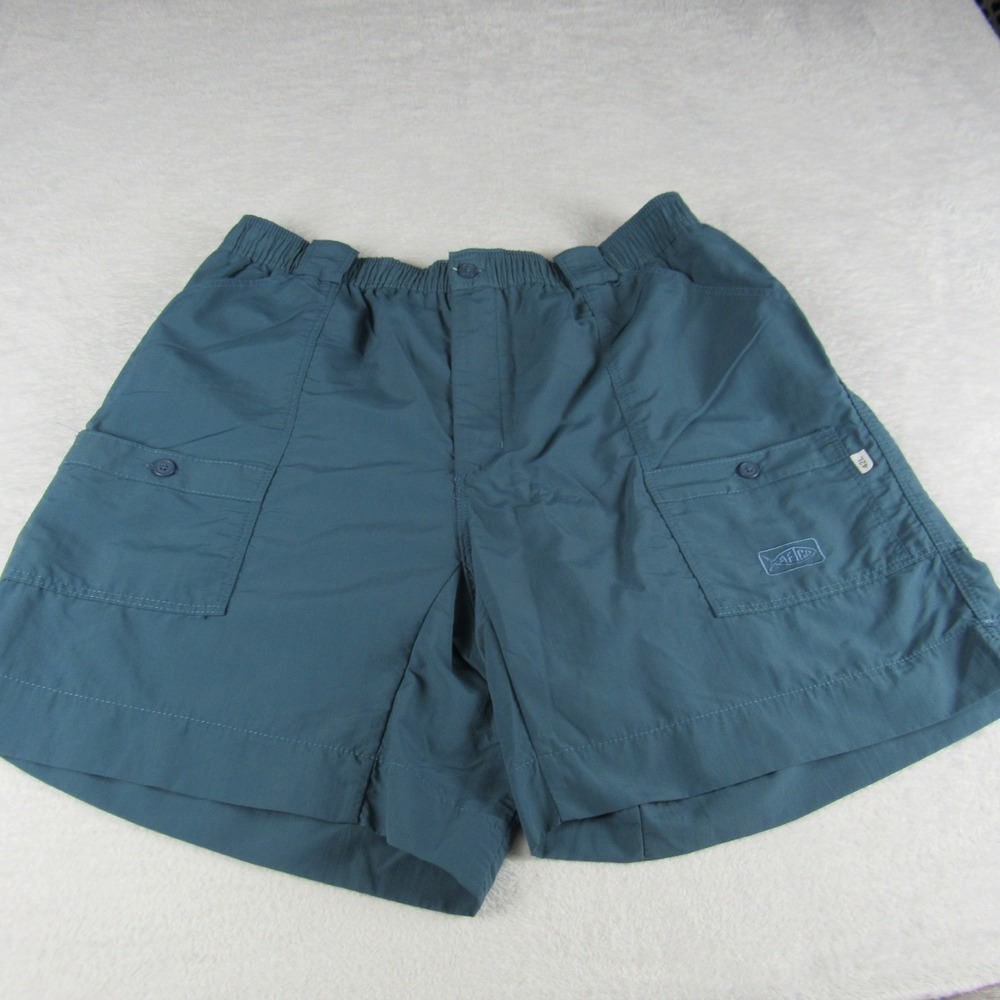 AFTCO Bluewater Fishing Shorts Mens 42 Blue Excellent Nylon Cargo M01L